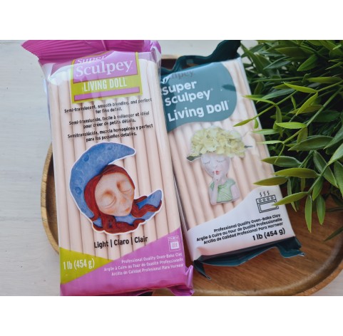 Sculpey Living Doll, light, 454g (1lb), oven-hardening polymer clay for making dolls
