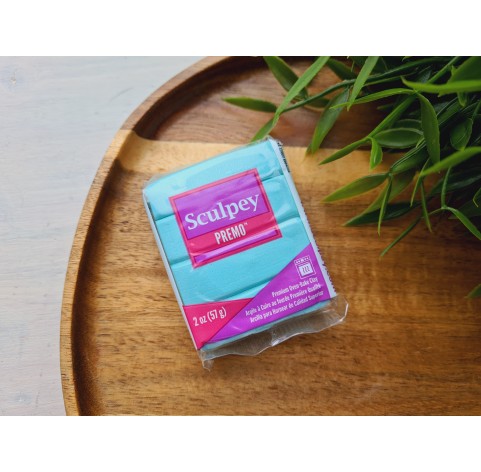 Sculpey Premo, aqua metallic, Nr.5081, 57g (2oz), oven-hardening polymer clay