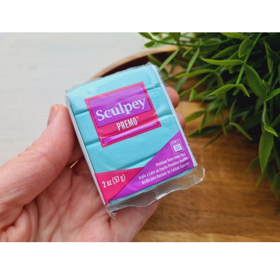 Sculpey Premo, aqua metallic, Nr.5081, 57g (2oz), oven-hardening polymer clay