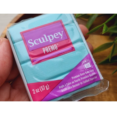 Sculpey Premo, aqua metallic, Nr.5081, 57g (2oz), oven-hardening polymer clay