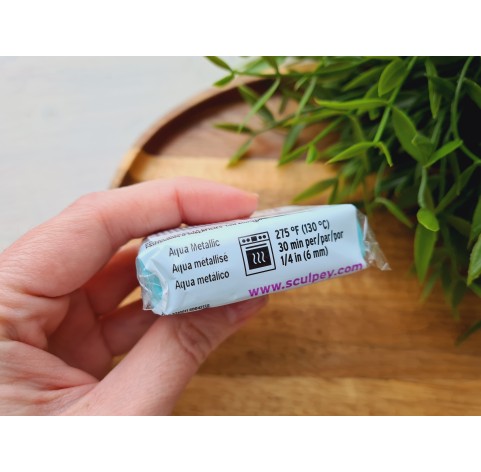 Sculpey Premo, aqua metallic, Nr.5081, 57g (2oz), oven-hardening polymer clay