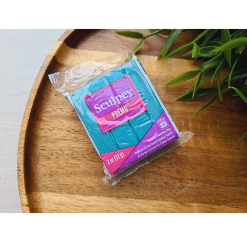 Sculpey Premo, vintage teal pearl, Nr.5123, 57g (2oz), oven-hardening polymer clay