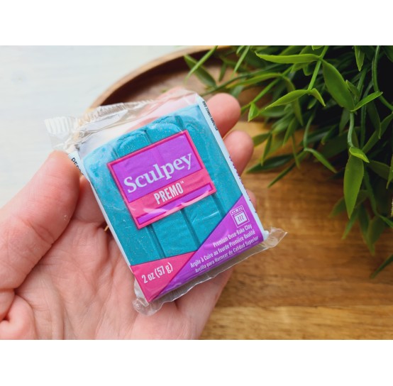 Sculpey Premo, vintage teal pearl, Nr.5123, 57g (2oz), oven-hardening polymer clay