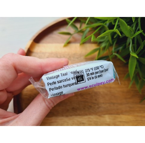 Sculpey Premo, vintage teal pearl, Nr.5123, 57g (2oz), oven-hardening polymer clay