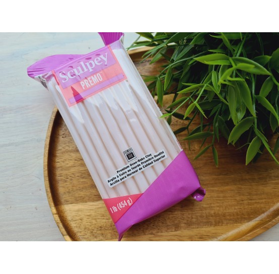 Sculpey Premo, white translucent, Nr.5527, 454g (1lb), BIG PACK, oven-hardening polymer clay