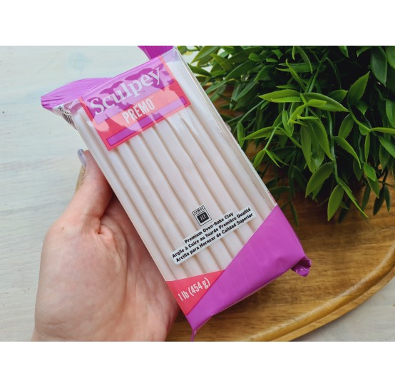 Sculpey Premo, white translucent, Nr.5527, 454g (1lb), BIG PACK, oven-hardening polymer clay