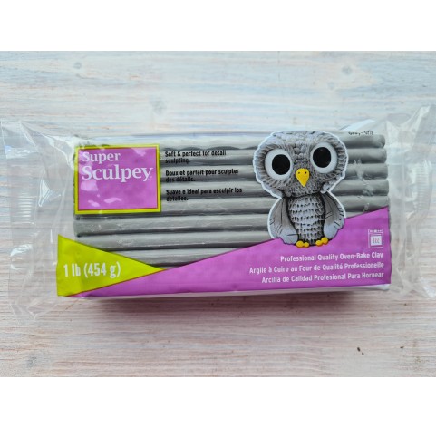 Super Sculpey, gray, 454g (1lb), oven-hardening polymer clay