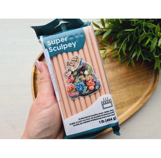 Super Sculpey, pink/beige, 454g (1lb), oven-hardening polymer clay