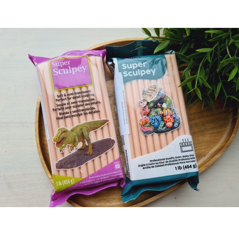Super Sculpey, pink/beige, 454g (1lb), oven-hardening polymer clay