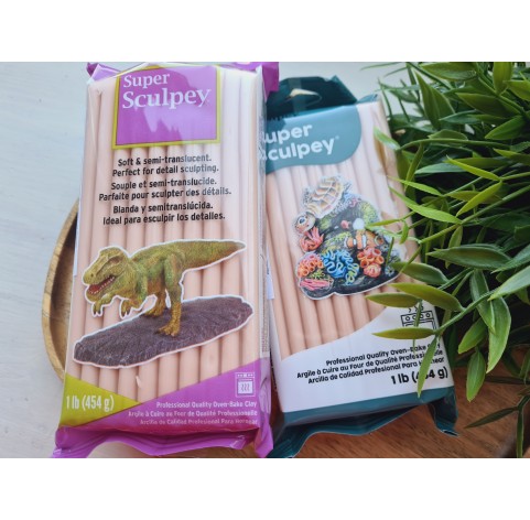 Super Sculpey, pink/beige, 454g (1lb), oven-hardening polymer clay