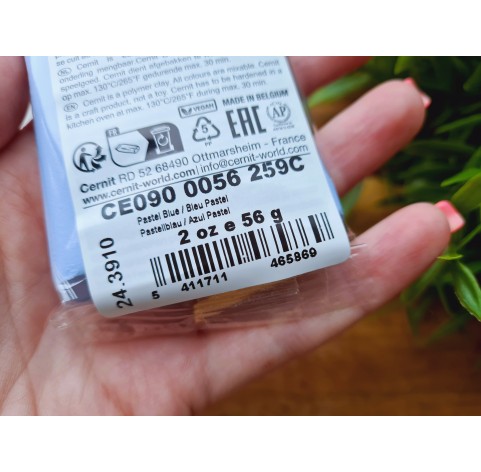 Cernit Number One, pastel blue, Nr. 259, 56g (2oz), oven-hardening polymer clay