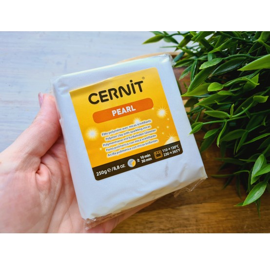 Cernit Pearl, pearl white, Nr.085, 250 g (8.82oz), BIG PACK, oven-hardening polymer clay
