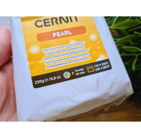 Cernit Pearl, pearl white, Nr.085, 250 g (8.82oz), BIG PACK, oven-hardening polymer clay