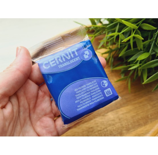 Cernit Translucent, blueberry, Nr.249, 56 gr, oven-bake polymer clay