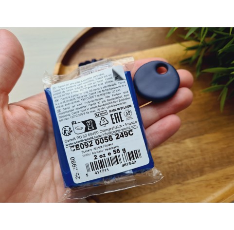 Cernit Translucent, blueberry, Nr.249, 56 gr, oven-bake polymer clay