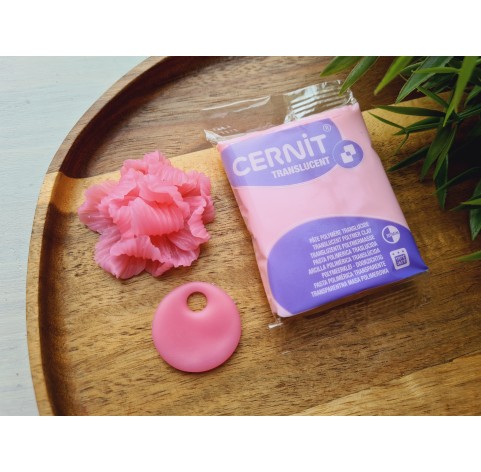 Cernit Translucent, pink quartz, Nr.477, 56 gr, oven-bake polymer clay