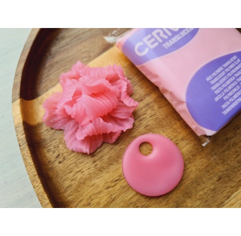 Cernit Translucent, pink quartz, Nr.477, 56 gr, oven-bake polymer clay