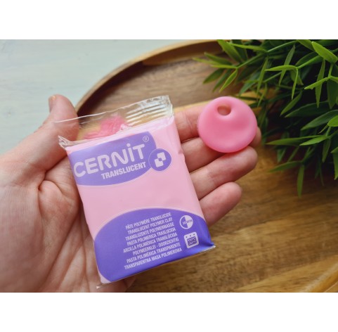 Cernit Translucent, pink quartz, Nr.477, 56 gr, oven-bake polymer clay