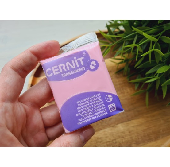 Cernit Translucent, pink quartz, Nr.477, 56 gr, oven-bake polymer clay