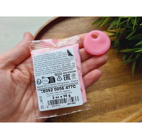 Cernit Translucent, pink quartz, Nr.477, 56 gr, oven-bake polymer clay