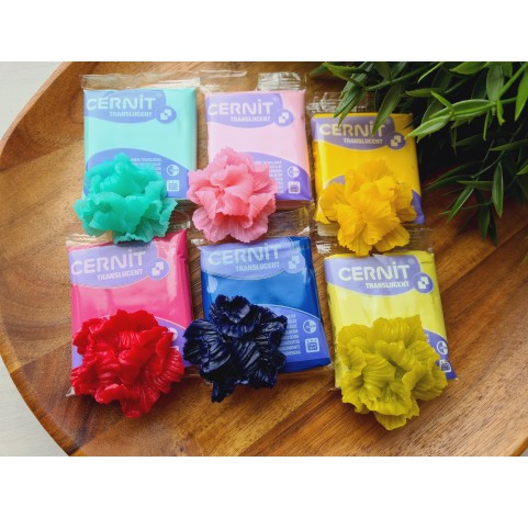 Cernit Translucent, pink quartz, Nr.477, 56 gr, oven-bake polymer clay