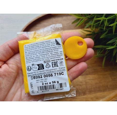 Cernit Translucent, maize, Nr. 719, 56 gr, oven-bake polymer clay