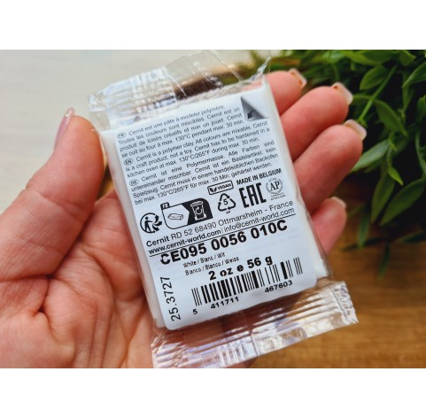 Cernit Number One, white, Nr. 010, 56g (2oz), oven-hardening polymer clay