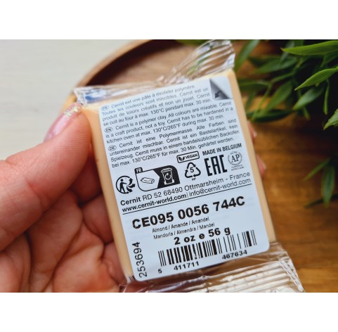 Cernit Number One, almond, Nr. 744, 56g (2oz), oven-hardening polymer clay