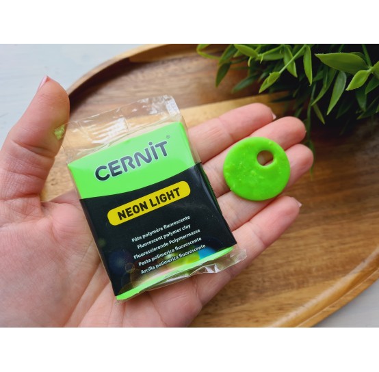 Cernit Neon, green, Nr. 600, 56g (2oz), oven-bake polymer clay