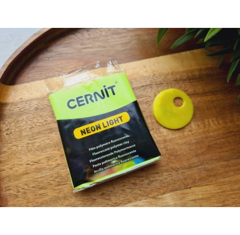 Cernit Neon, yellow, Nr. 700, 56g (2oz), oven-bake polymer clay