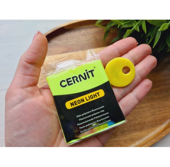 Cernit Neon, yellow, Nr. 700, 56g (2oz), oven-bake polymer clay