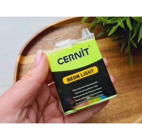 Cernit Neon, yellow, Nr. 700, 56g (2oz), oven-bake polymer clay