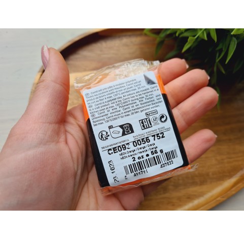Cernit Neon, orange, Nr. 752, 56g (2oz), oven-bake polymer clay