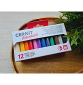 Cernit Essentials basic kit, pack of 12 colors, 300g (10.58oz), oven-hardening polymer clay