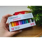 Cernit Essentials basic kit, pack of 12 colors, 300g (10.58oz), oven-hardening polymer clay