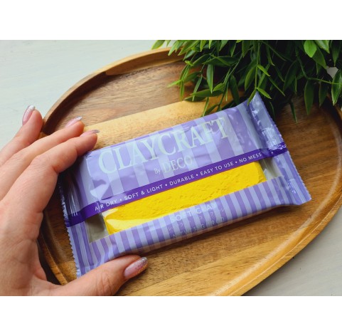 Self-hardening marshmallow polymer clay by DECO, yellow, 55 g