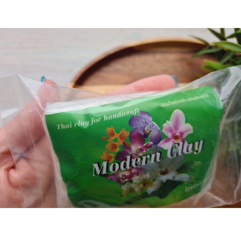 Green Modern Clay, white, modelling clay, cold porcelain for making flowers, 200g (7.05oz)