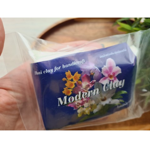 Blue Modern Clay, white, modelling clay, cold porcelain for making flowers, 200g (7.05oz)