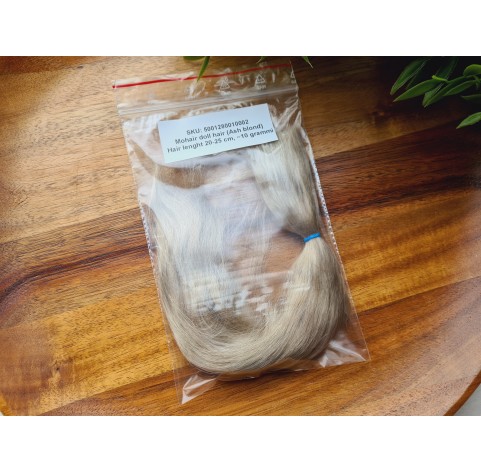 Natural Mohair Doll Hair (Ash blond) 20-25 cm, ~ 10 g.