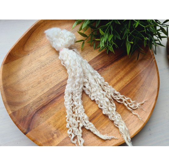 Natural Mohair doll hair, curly (Not painted) 25-30 cm, ~ 10 g.