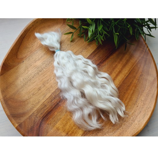 Natural Mohair doll hair, wavy (Not painted) 20-25 cm, ~ 10 g.