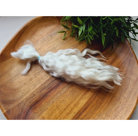 Natural Mohair doll hair, wavy (Not painted) 20-25 cm, ~ 10 g.