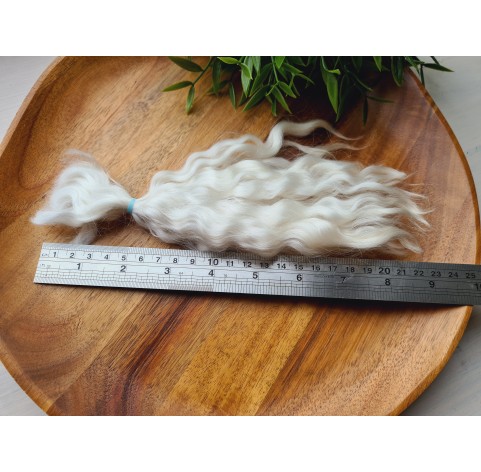 Natural Mohair doll hair, wavy (Not painted) 20-25 cm, ~ 10 g.