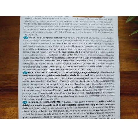 Epoxy glue Bison 2k / EPOXY ADHESIVE 5 min., 24ml