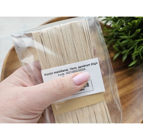 Wooden mixing sticks for epoxy resin, soap and wax, 13 cm, about 50 pcs.
