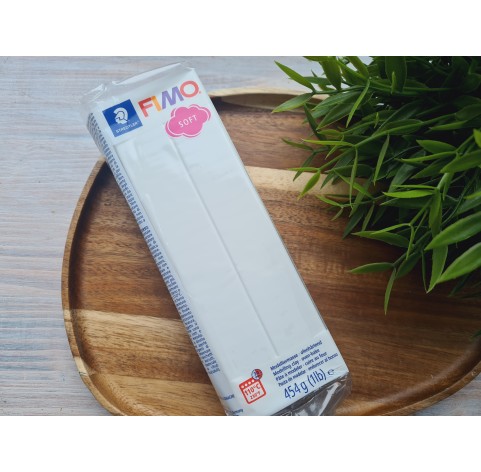 FIMO Soft, white, Nr. 0, 454g (1lb), BIG PACK, oven-hardening polymer clay, STAEDTLER