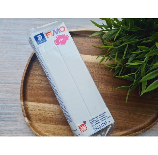 FIMO Soft, white, Nr. 0, 454g (1lb), BIG PACK, oven-hardening polymer clay, STAEDTLER