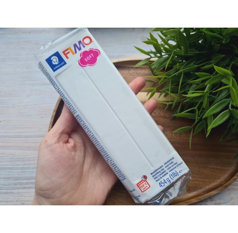 FIMO Soft, white, Nr. 0, 454g (1lb), BIG PACK, oven-hardening polymer clay, STAEDTLER