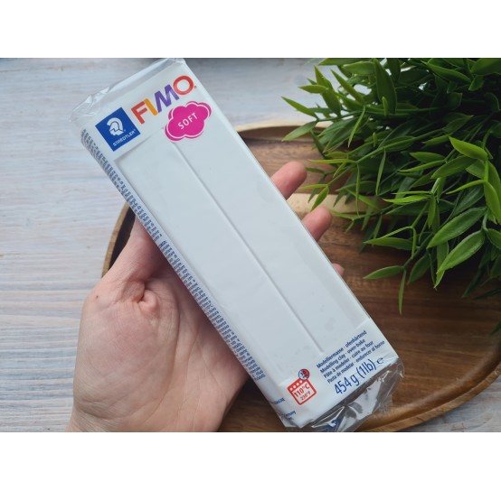 FIMO Soft, white, Nr. 0, 454g (1lb), BIG PACK, oven-hardening polymer clay, STAEDTLER