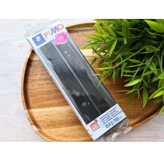 FIMO Soft, black, Nr. 9, 454g (1lb), BIG PACK, oven-hardening polymer clay, STAEDTLER